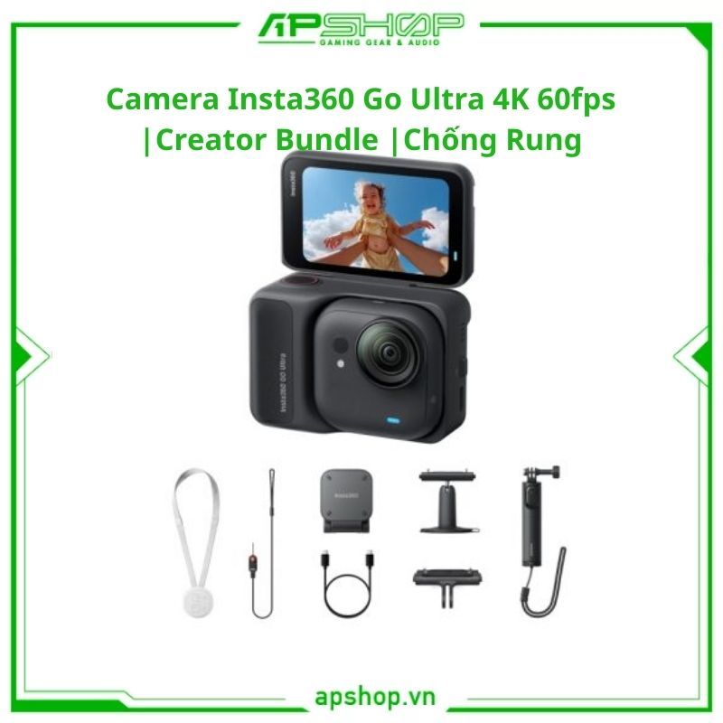 Camera Insta360 Go Ultra 4K 60fps | Creator Bundle | Chống Rung | Chính hãng.