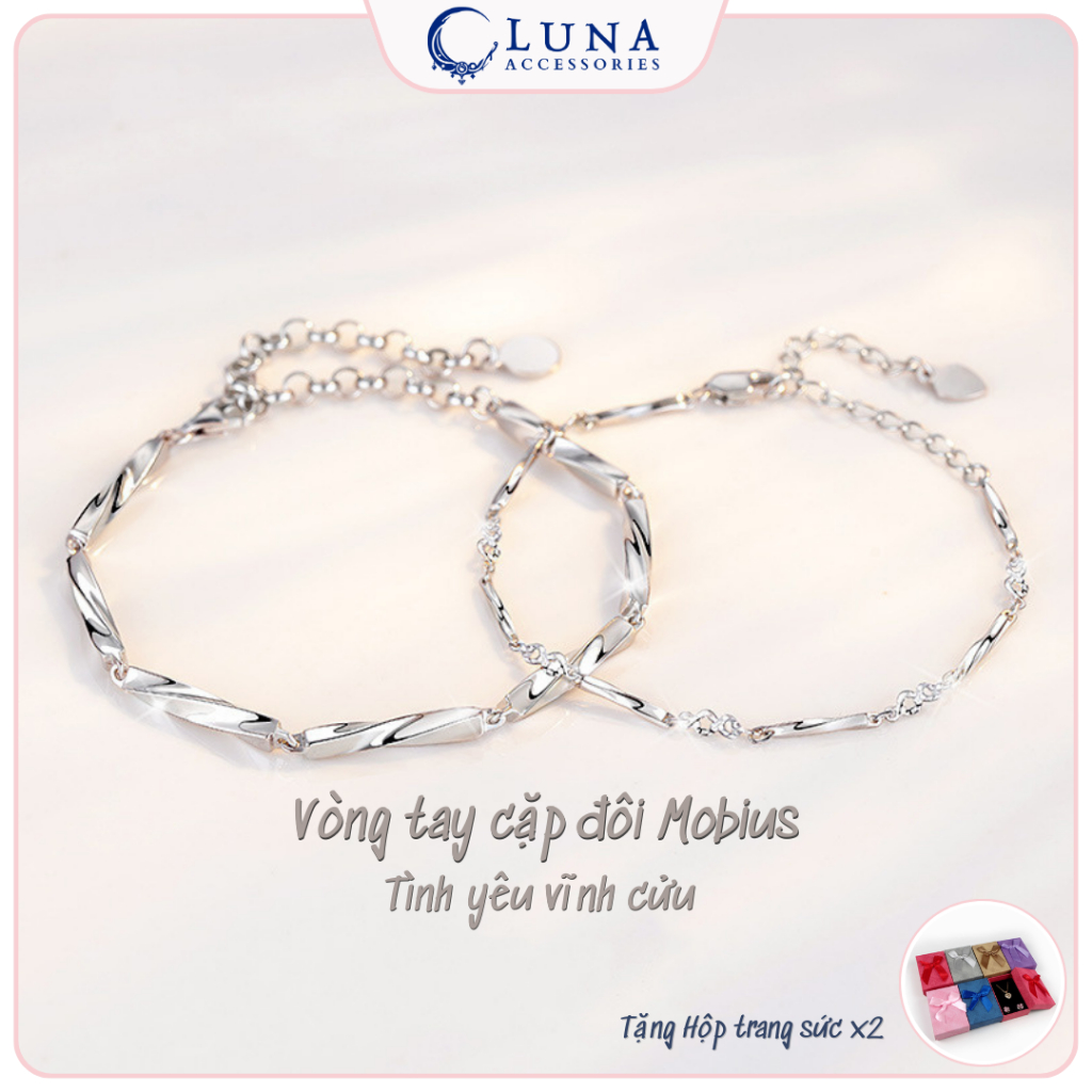 ✨ [Tặng Hộp Trang Sức] Vòng Tay Cặp Đôi Phong Cách Mobius Hình Sao & Mặt Trăng - Tình Yêu Vĩnh Cửu |
