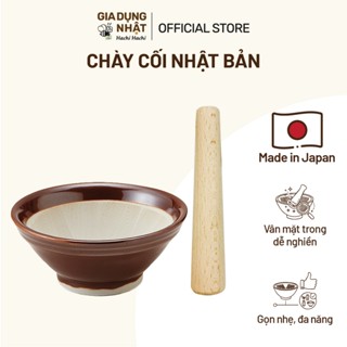 Cối giã, nghiền thức ăn, gia vị bằng gốm Nhật/ chày gỗ Nhật mini tiện dụng  - Hachi Hachi Gia Dụng Nhật