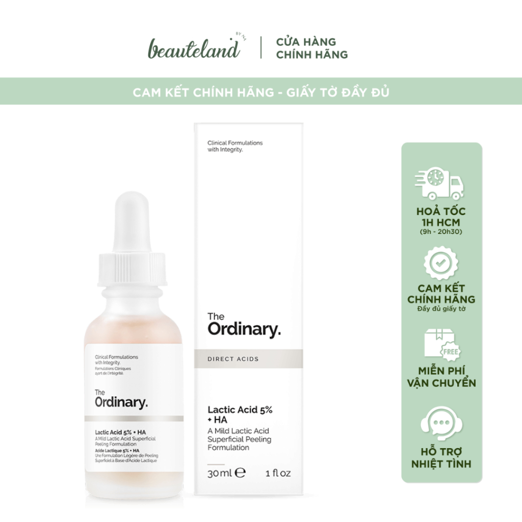 Serum tẩy da chết, mờ thâm The Ordinary Lactic 5% + HA