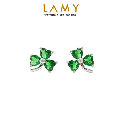 Khuyên tai bạc nữ LAMY Fashion Lucky Three Leaf Clover Silver Earrings 3250 - Khuyên tai bạc ta