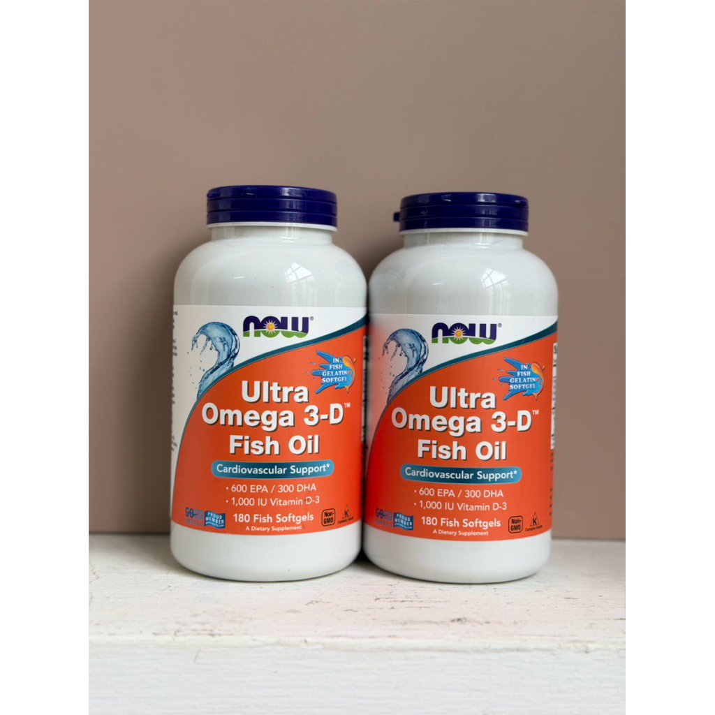 Viên uống dầu cá Now Ultra Omega 3-D, 600 EPA / 300 DHA Fish Oil + Vitamin D-3