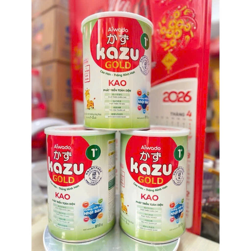 MUA 2 TẶNG 1 - Sữa bột KAZU GOLD KAO 1+ 810g date 2.2027