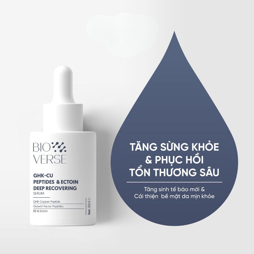 Ảnh 2 của Serum Bioverse GHK-Cu Peptides and Ectoin Deep Recovering giúp phục hồi và tăng sinh lớp sừng