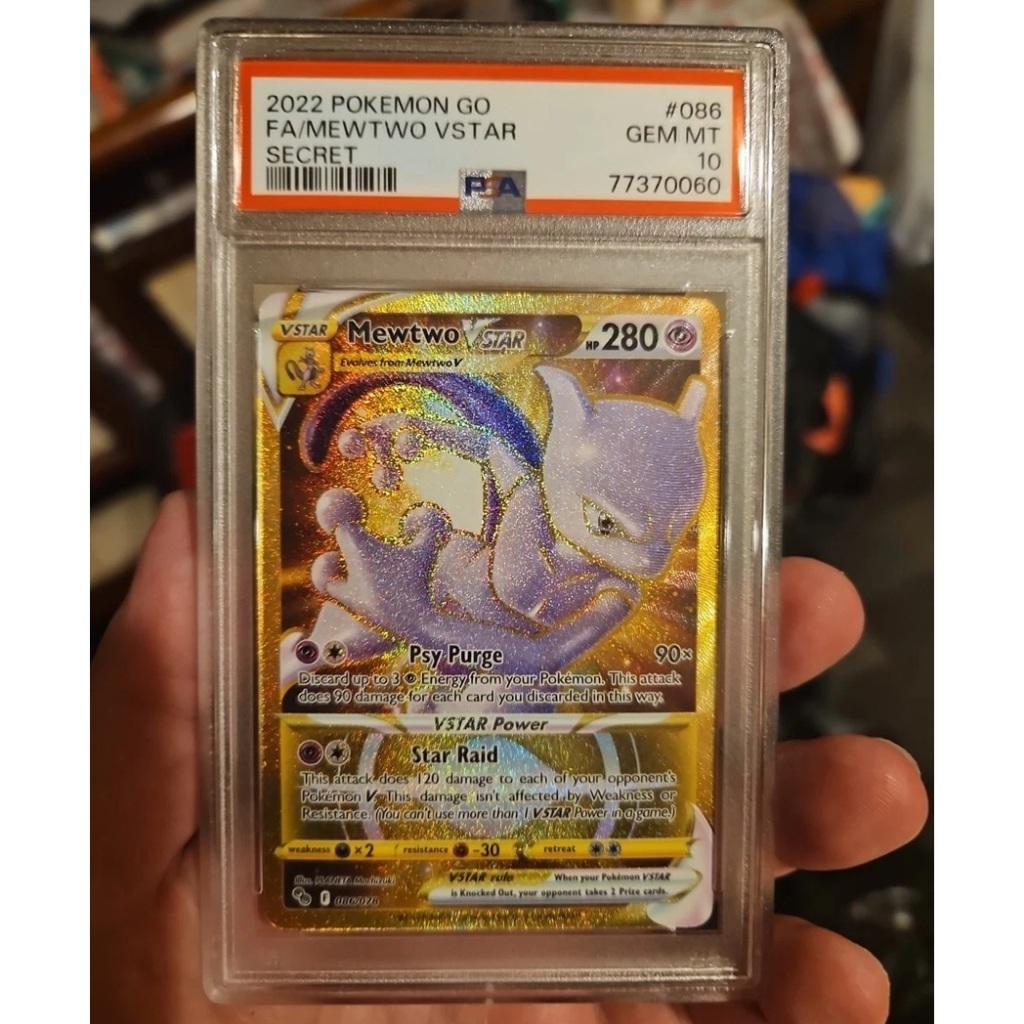 Thẻ Secret PSA 10 Gem Mint Pokemon Mewtwo VSTAR Pokemon GO 086/078 Gold English d37 14b