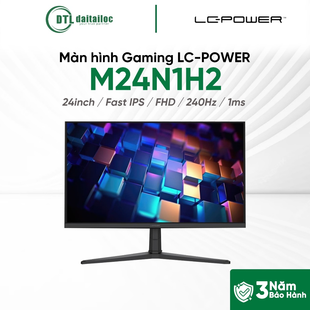 Màn hình Gaming LC-POWER M24N1H2 24inch Fast IPS FHD 240Hz 1ms HDMI DP I Chính hãng I Bảo hành 36 th