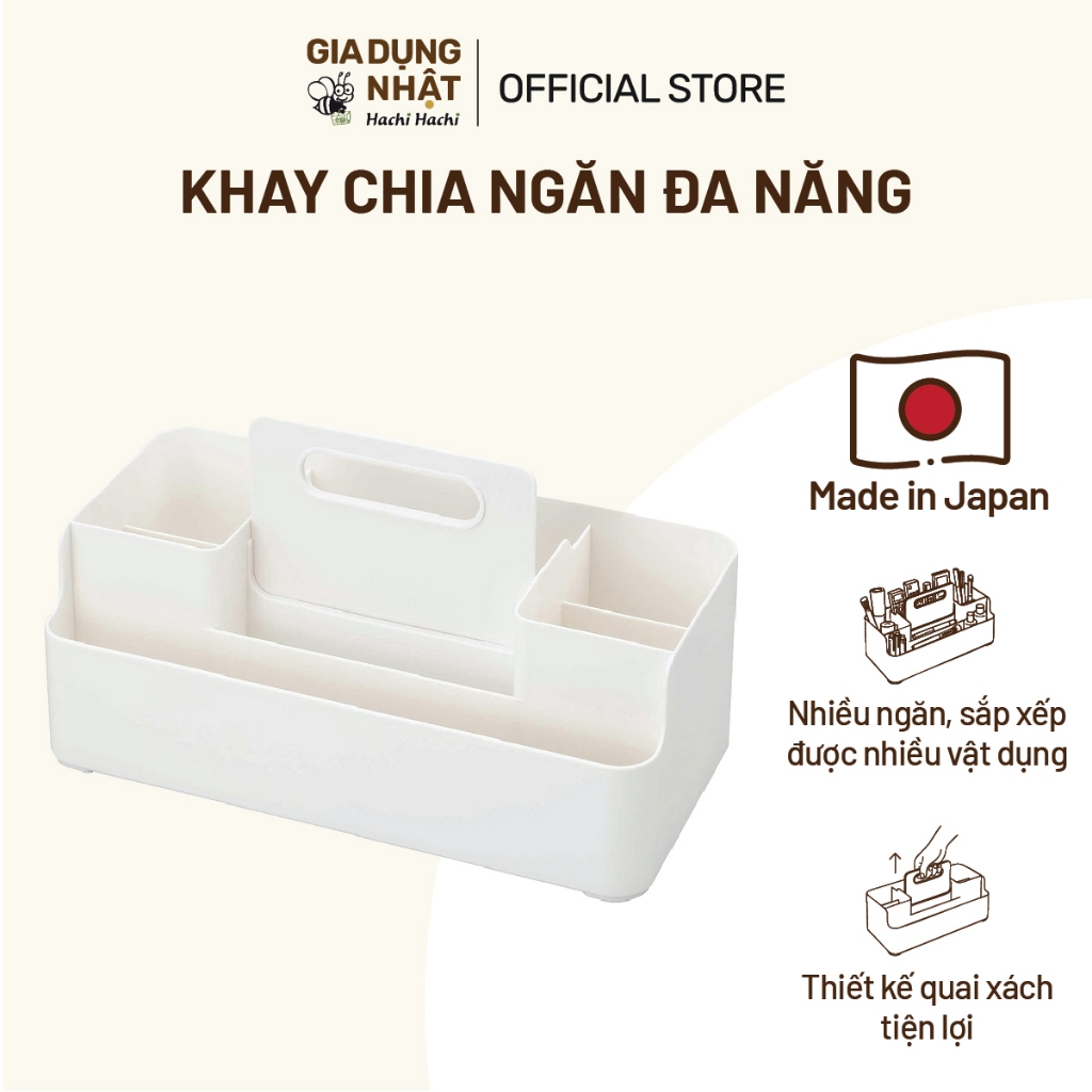 Khay đựng vật dụng, mỹ phẩm, văn phòng phẩm, remote chia ngăn Sanka 7 ngăn 23.5x15.7x10.6cm - Hachi Hachi Gia Dụng Nhật