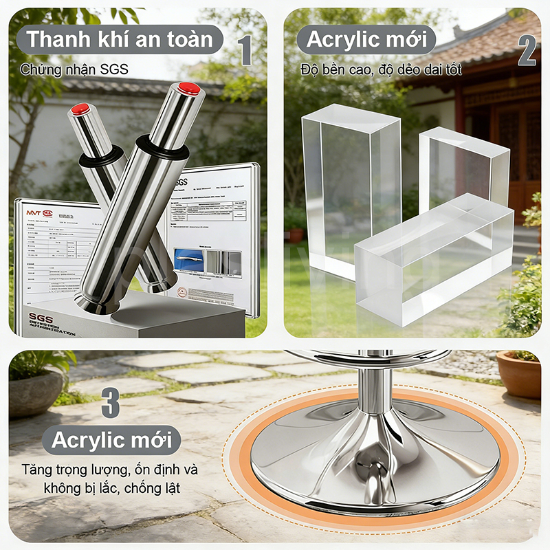 Ghế Bar Eames Hiện Đại Tối Giản | Có Tựa Lưng & Điều Chỉnh Chiều Cao | Phù hợp cho sân vườn và khu vườn | BigBuy360 - bigbuy360.vn