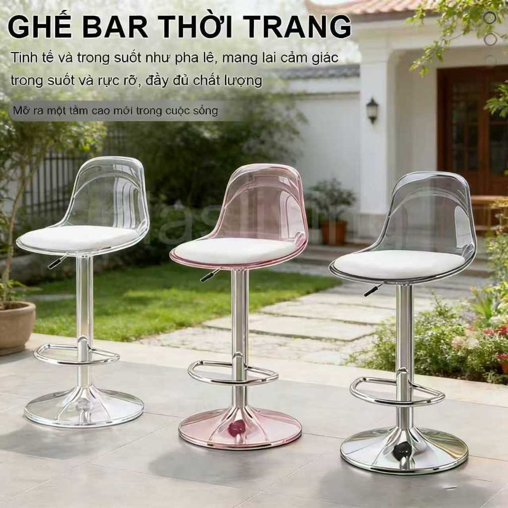 Ghế Bar Eames Hiện Đại Tối Giản | Có Tựa Lưng & Điều Chỉnh Chiều Cao | Phù hợp cho sân vườn và khu vườn | BigBuy360 - bigbuy360.vn