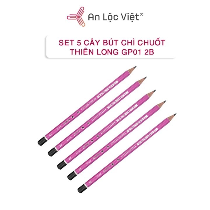 [COMBO 1 HỘP BÚT CHÌ CHUỐT 2B THIÊN LONG GP01] Bút chì chuốt Thiên Long GP01 2B mềm mại cho nét chữ 