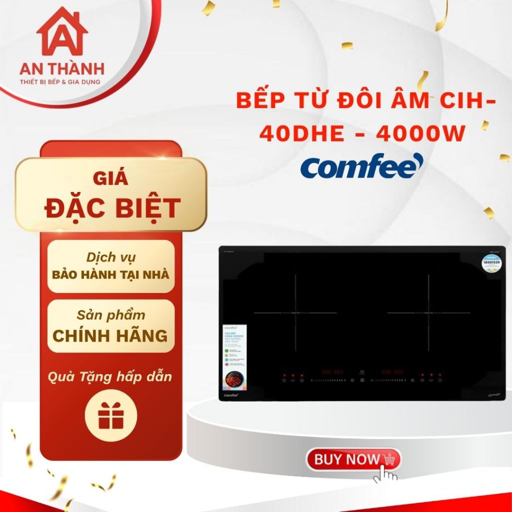 Bếp từ đôi âm Comfee CIH-40DHE 4000W - Nấu Nhanh, Tiết Kiệm Điện