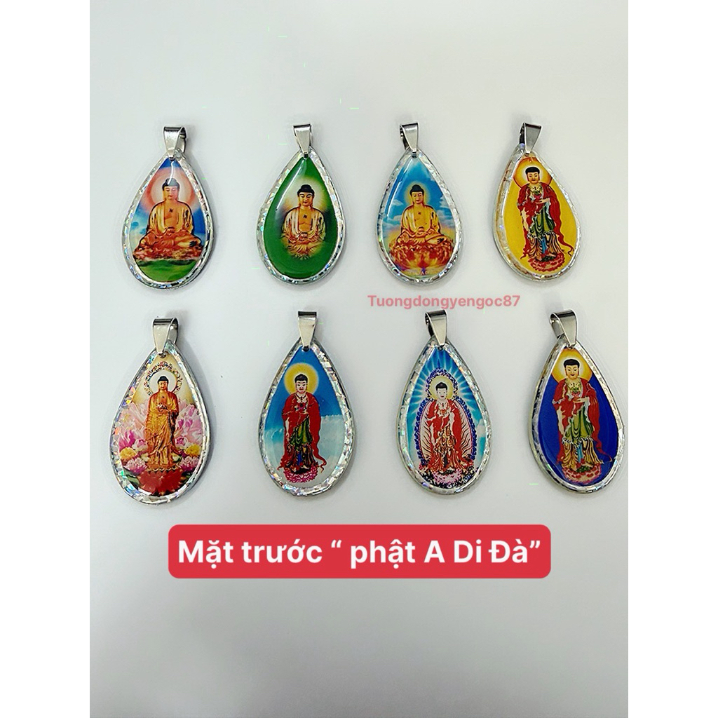 Mặt dây chuyền nhựa phật quan âm - a di đà (4,2 cm )