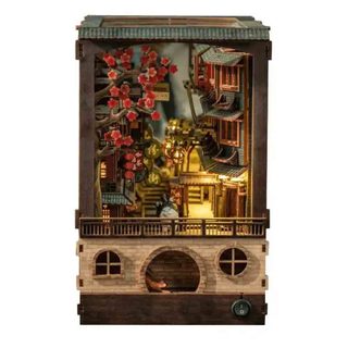 Book Nook Phố Cổ Jiu Fen Cửu Phần – Mô Hình Lắp Ráp DIY 3D Có Đèn Trang Trí Kệ Sách