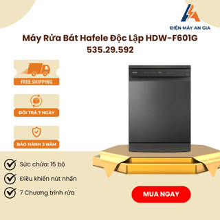 Máy Rửa Bát Hafele Độc Lập HDW-F601G 535.29.592 - Điều Khiển Nút Nhấn - Màn LED - 3 Tầng Rửa - PEB