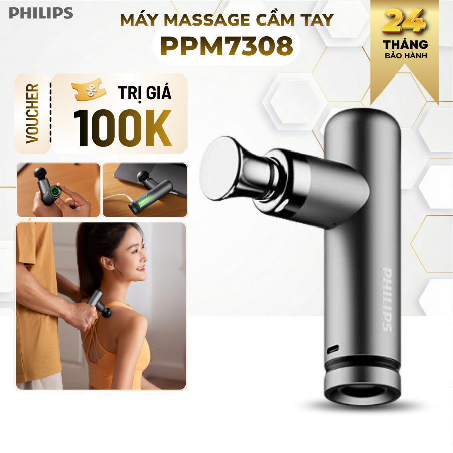 Máy Massage Cầm Tay Mini Philips PPM7303/PPM7307/PPM7308 | Giảm Đau Mỏi, Phục Hồi, Cho Người Tập Gym