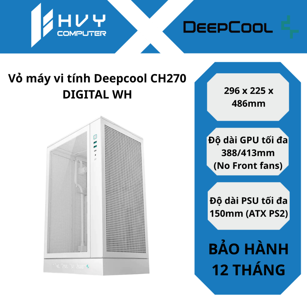 Vỏ máy vi tính Deepcool CH270 DIGITAL WH - Hàng Chính Hãng