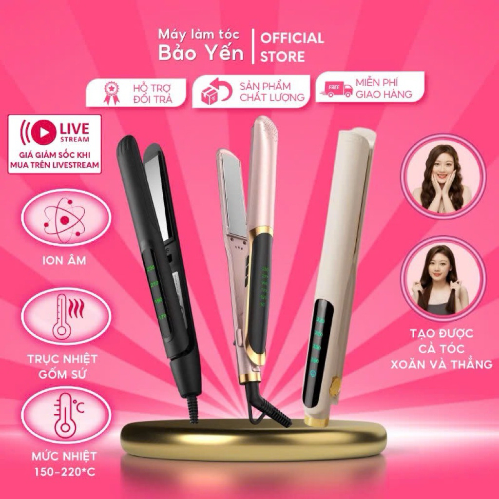 Máy Duỗi Tóc, Kẹp Thẳng, Ép Tóc, Làm Xoăn Đa Năng 3in1