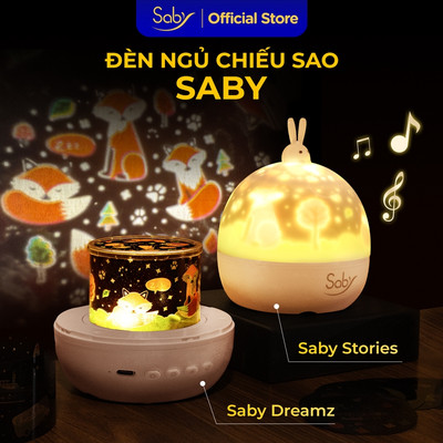 Đèn ngủ chiếu sao Saby hình Cáo Cam Dễ Thương,loa bluetooth đèn chiếu trần 3D pin sạc,xoay 360 độ,BH 12m