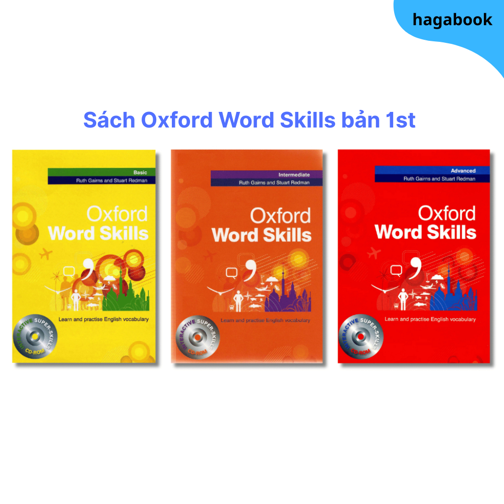 Sách - Oxford Word Skills bản 1st - 3 cấp độ Basic/ Intermediate/ Advanced - In màu laser tặng file 