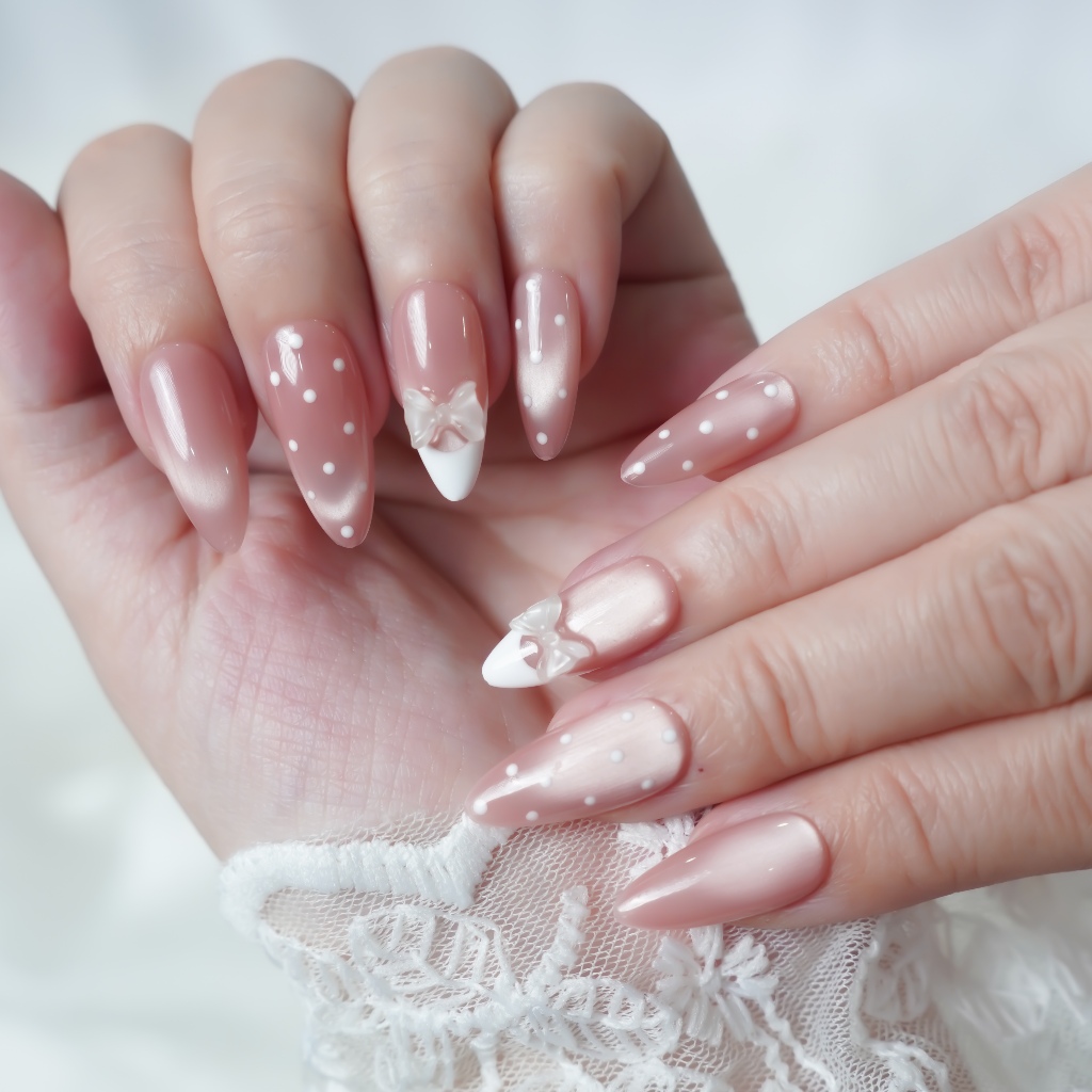 [M240] - Kimsu Nailbox thạch hồng mắt mèo french trắng dịu dàng (BST Tết 2026) | BigBuy360 - bigbuy360.vn