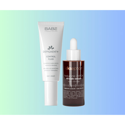 COMBO Giảm mụn Mờ thâm Sáng da Serum EKSEPTION ZNPCA 75ML & BABE Department Control Fluid 40ml