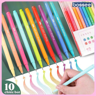 Set 10 bút đánh dấu, bút highlight, bút dạ quang - Bút vẽ graffiti, bullet journal pastel