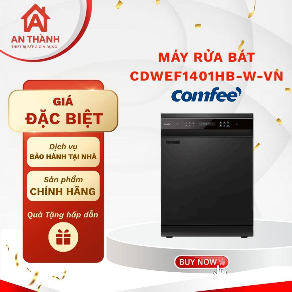 Máy rửa chén độc lập Comfee CDWEF1401HB-W-VN - Gọn Gàng, Dễ Sử Dụng