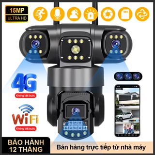 15MP Camera 3 Mắt giám WiFi/4G xoay 360 độ,đàm thoại 2 chiều,Báo Động Chuyển Động,Chống Nước IP66,CCTV Camera
