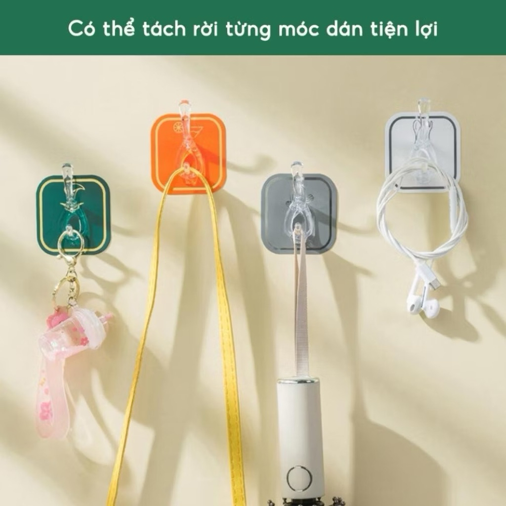 Set 6 Móc- 6 MÚI CÓ THỂ THÁO RỜI Treo Đồ Dán Tường Tự Dính Không Cần Khoan  【MÓC 6 MÚI】