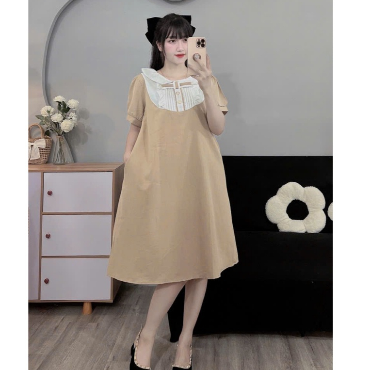 (45-100kg) Đầm bầu,váy bầu thiết kế dáng công sở,bigsize đến 100kg