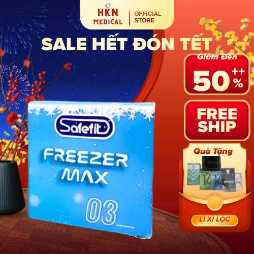 Bao cao su Siêu mỏng mát lạnh Safefit Freezer Max 3 chiếc
