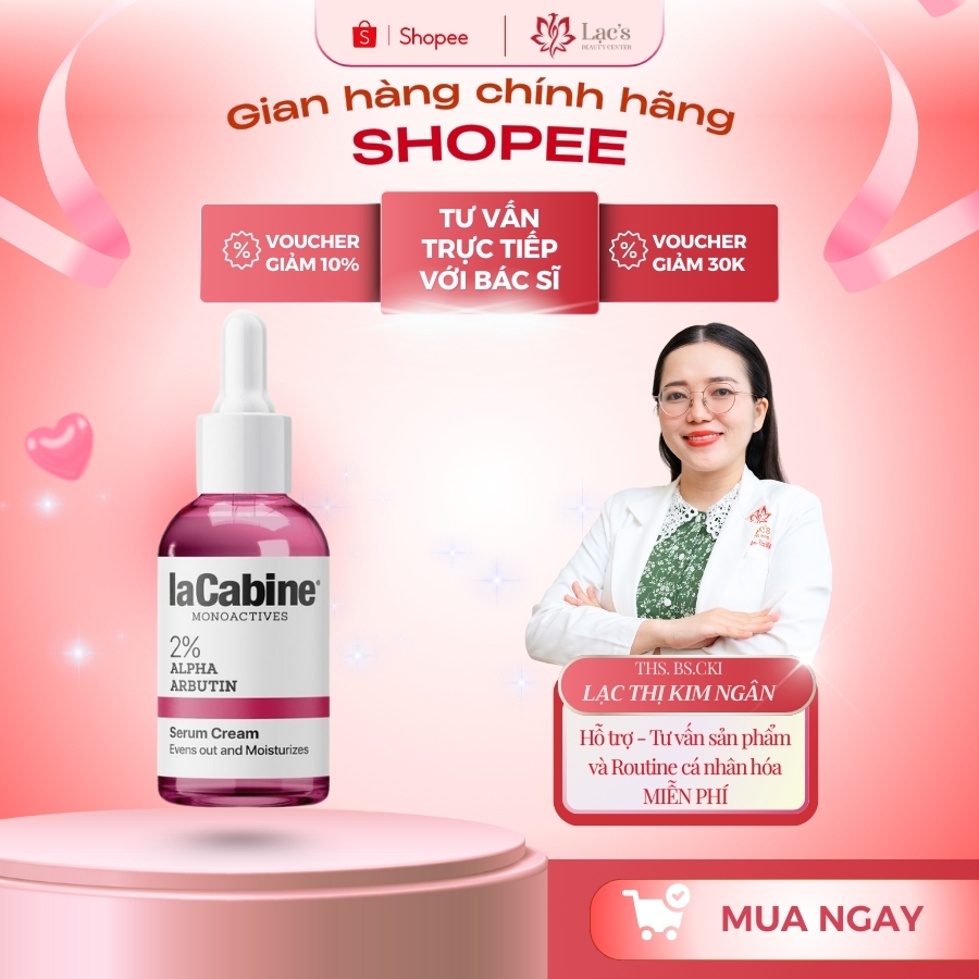 SERUM MỜ THÂM NÁM, SÁNG DA - LaCabine 2% Alpha Arbutin Serum cream 30mL