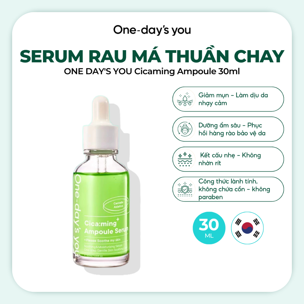 One day's you - Serum Rau Má - Cicaming Ampoule 30ml | Clycos Phân Phối