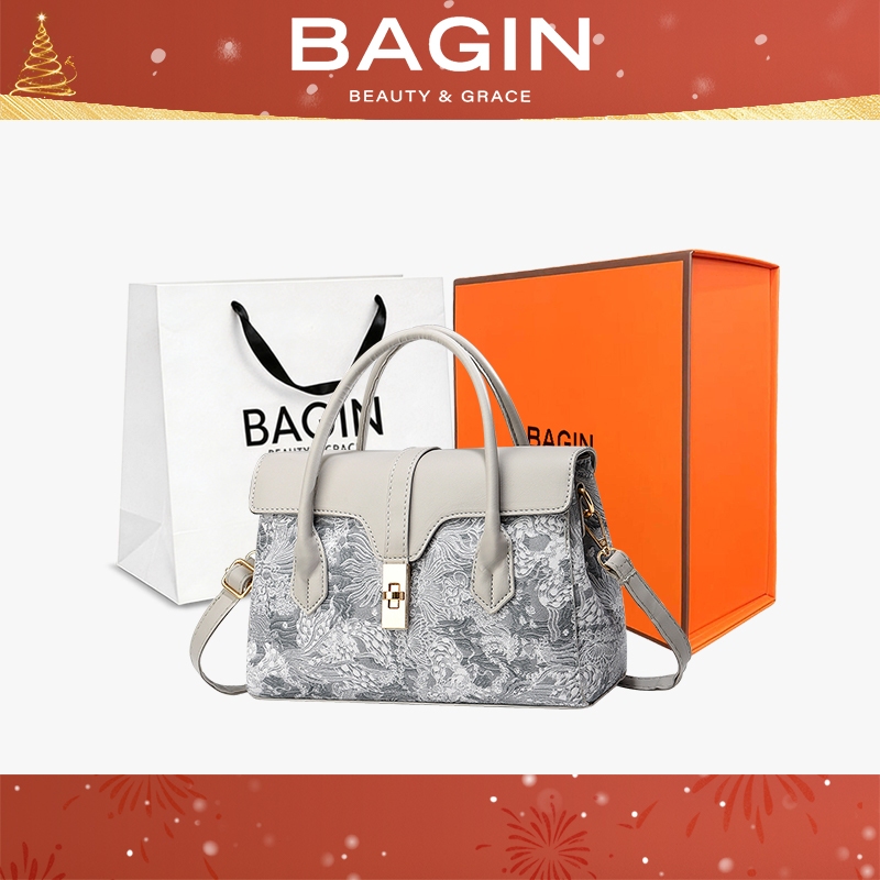 BAGIN Túi Xách Nữ Họa Tiết Thêu Tinh Tế Sang Trọng Kèm Dây Đeo Chéo Ngày Lễ Tặng Quà