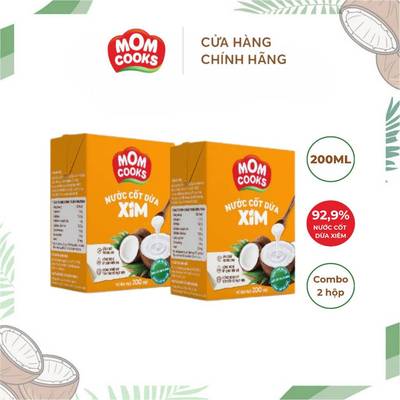 Combo 2 Hộp Nước Cốt Dừa Mom Cooks 200ml/Hộp