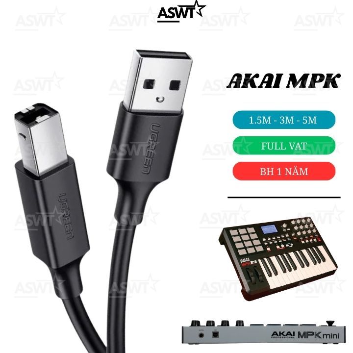 Dây USB cấp nguồn lấy nhạc cho MIDI keyboard Akai MK3 MPK25 MPK49 MPK- bảo hành 1 năm- FULL VAT