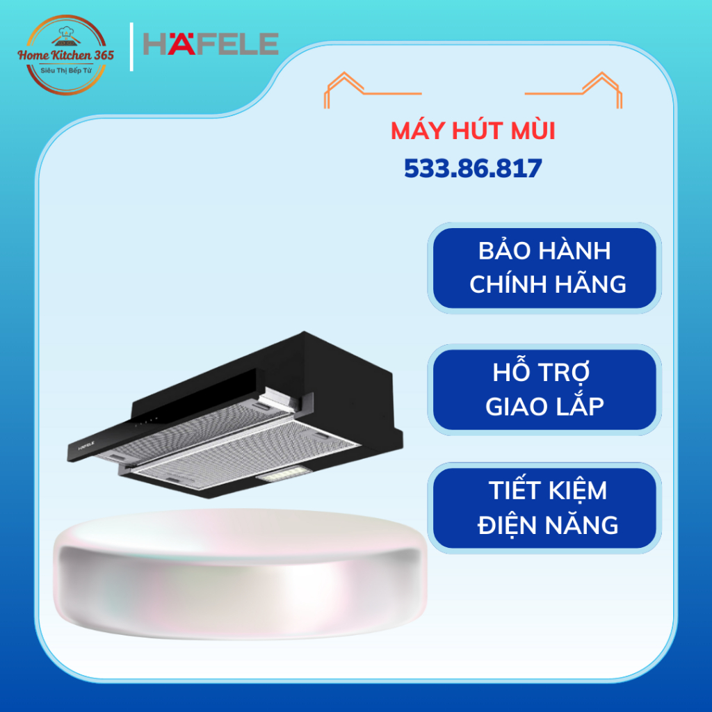 Máy Hút Mùi Âm Tủ Hafele HH-TT70A 533.86.817 – Thiết kế kéo trượt, công suất mạnh mẽ