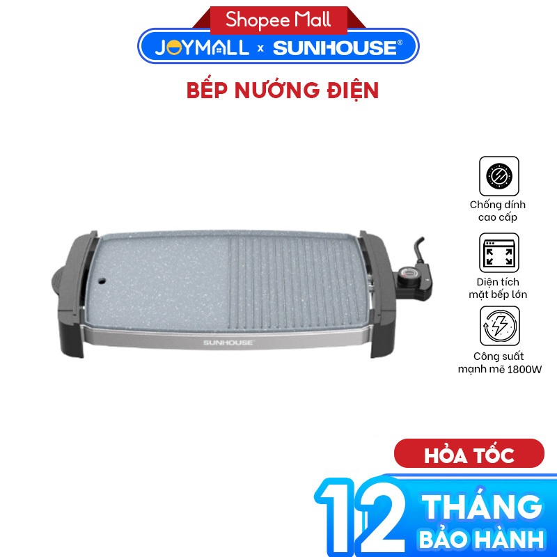 Bếp Nướng Điện Sunhouse SHD4612, Hàng Chính Hãng, Chống Dính Cao Cấp, An Toàn, Tiện Lợi - JoyMall
