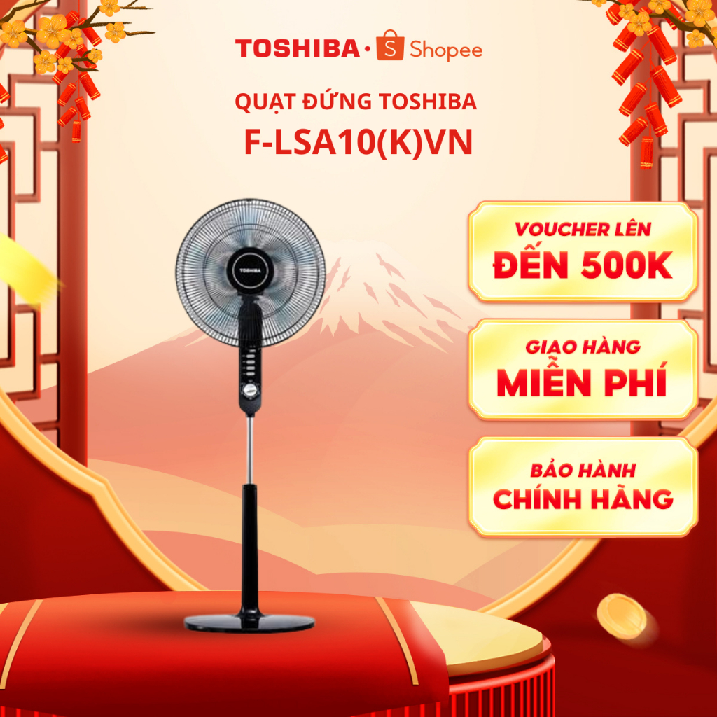Quạt đứng Toshiba F-LSA10(H)VN/F-LSA10(K)VN- Đen/ Xám- 50W-Bảo hành 12 tháng.