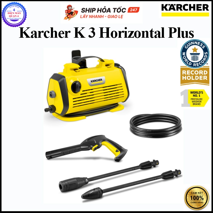 K 3 Horizontal PLUS --  Máy xịt rửa xe cao áp Karcher K3 Horizontal PLUS - Dây cao áp 5 mét