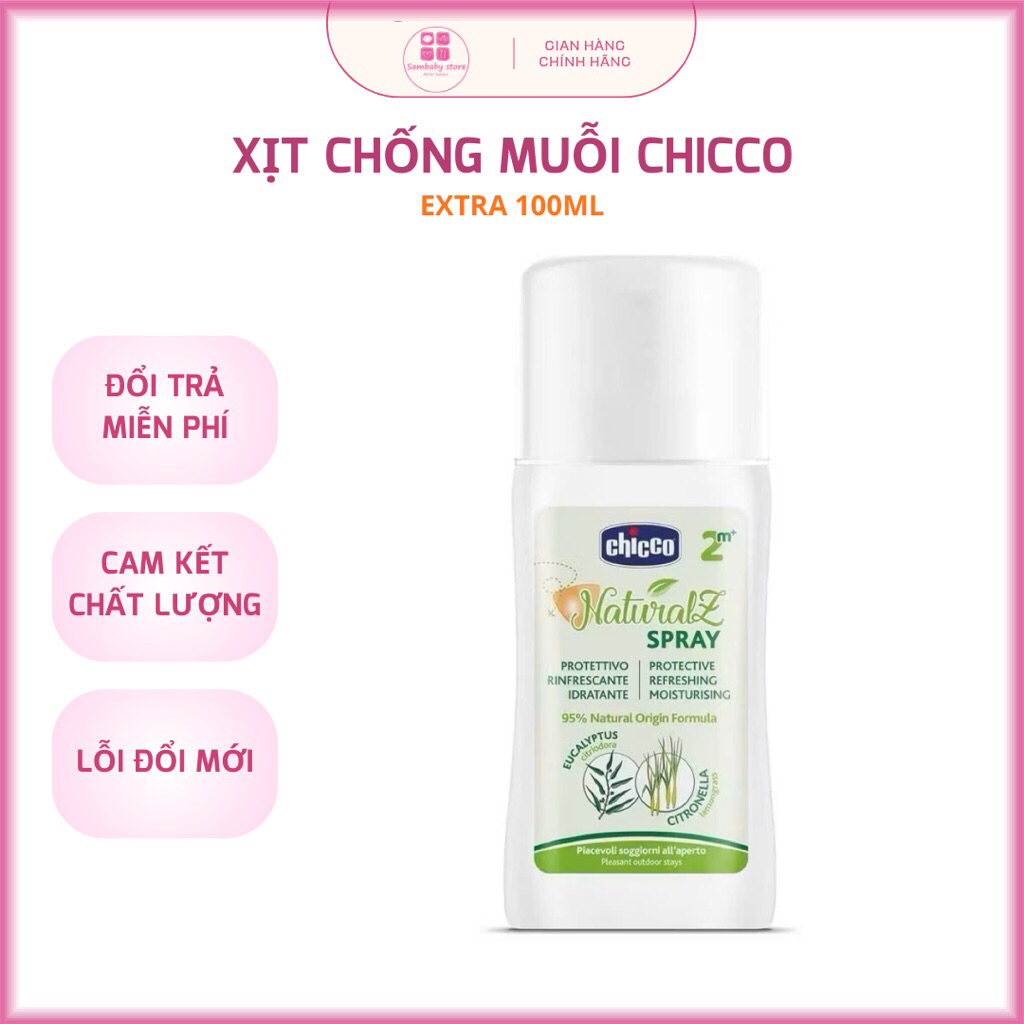 XỊT / KEM CHỐNG MUỖI CHICCO EXTRA 100ML CHO BÉ
