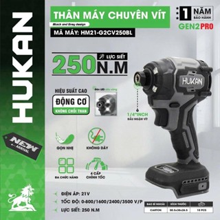 Máy chuyên vít pin Hukan HM21-G2CV250BL / 4 Tốc độ / Lực siết 250Nm / Động cơ Không chổi than
