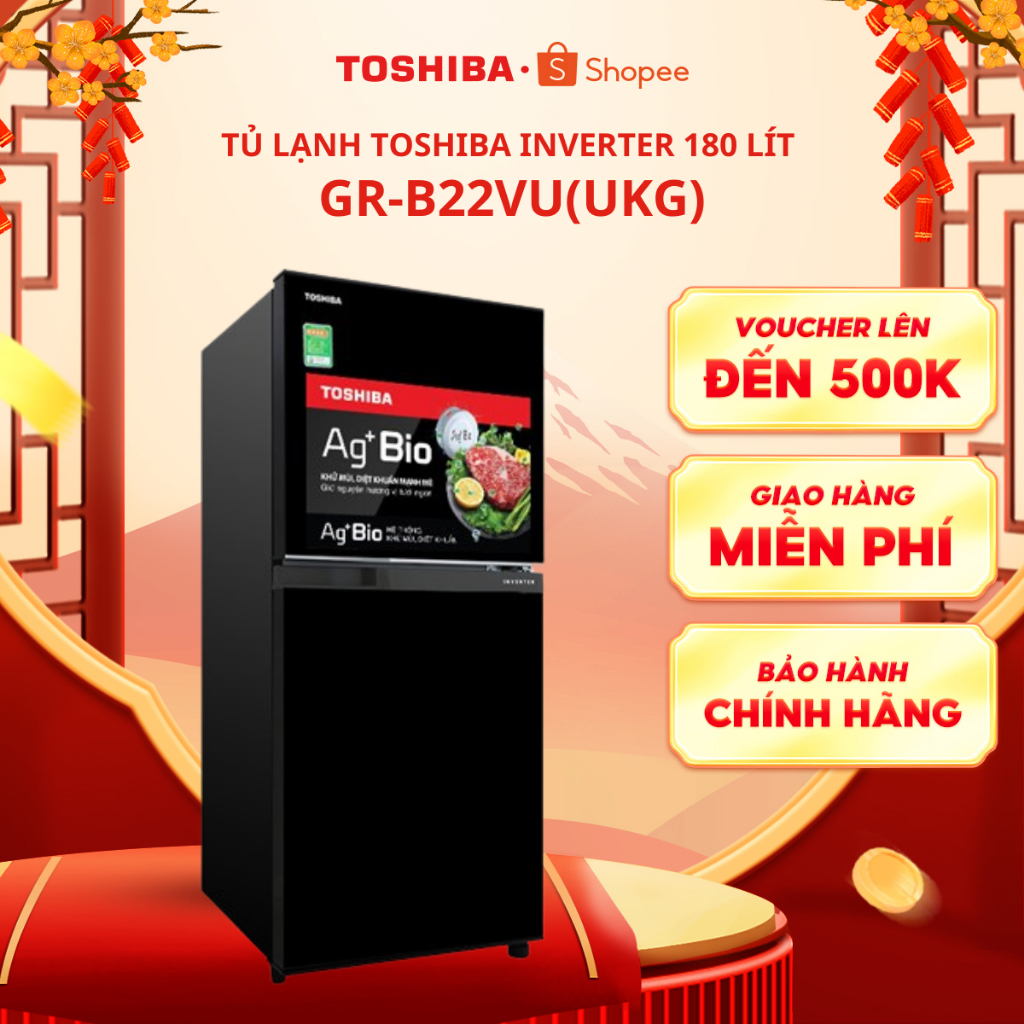 Tủ lạnh Toshiba inverter GR-B22VU(UKG)-180 lít- Bảo hành chính hãng