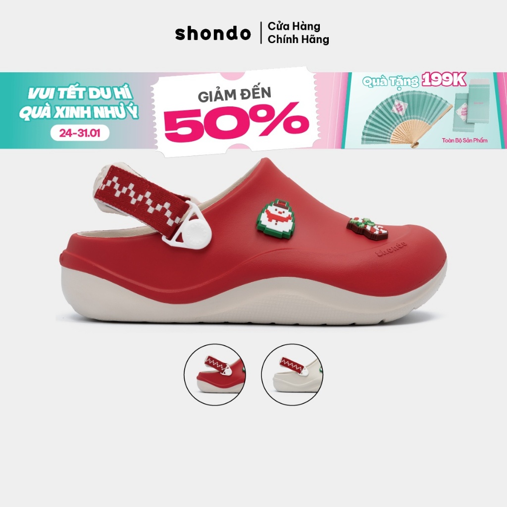 Giày Clog Nam Nữ Suke Noel Phiên Bản Đặc Biệt Shondo Nhiều Màu