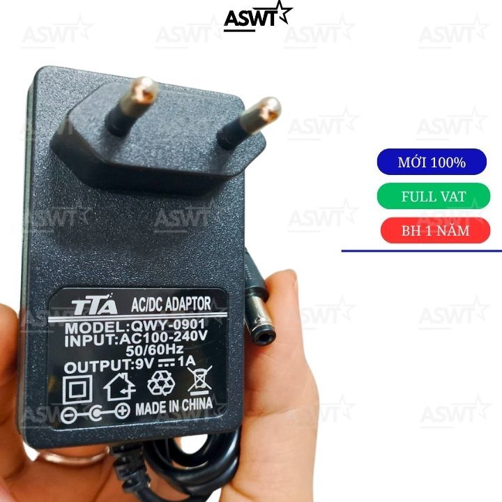 Dây sạc máy pos D210 9v 1a TTA, sạc pin máy quẹt thẻ ngân hàng Vietinbank POS D210 - CÓ VÁT