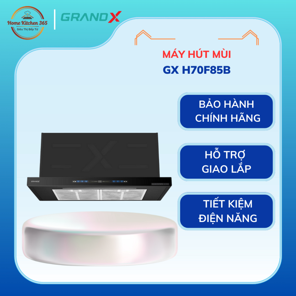 Máy Hút Mùi GrandX GX H70F85B | Máy hút mùi phẳng GrandX 70cm