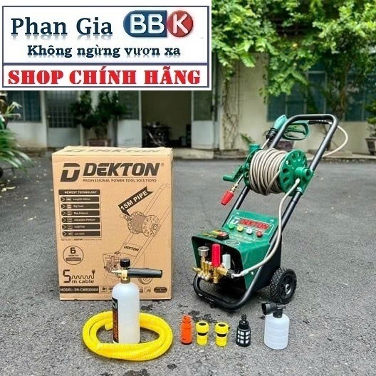 [CHÍNH HÃNG] Máy Rửa Xe Máy Rửa Xe DEKTON 3000W CWR3000A - Có Chỉnh Áp ,Chống Giật An Toàn - Bảo Hàn