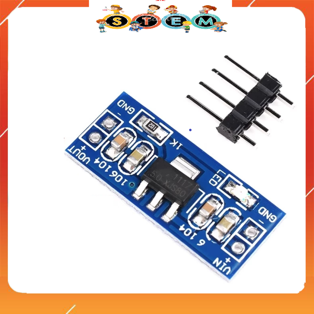 [Stem A-Z][G109] Mạch Hạ Áp AMS1117 5V (Đầu Vào 6.5V - 12V Ra 5V 800mA)