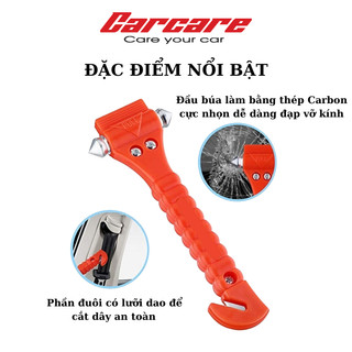 Búa thoát hiểm ô tô, búa phá kính cứu hộ  thoát hiểm trường hợp nguy cấp có giá đỡ B02