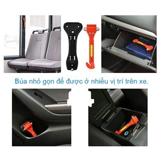 Búa thoát hiểm ô tô, búa phá kính cứu hộ  thoát hiểm trường hợp nguy cấp có giá đỡ B02